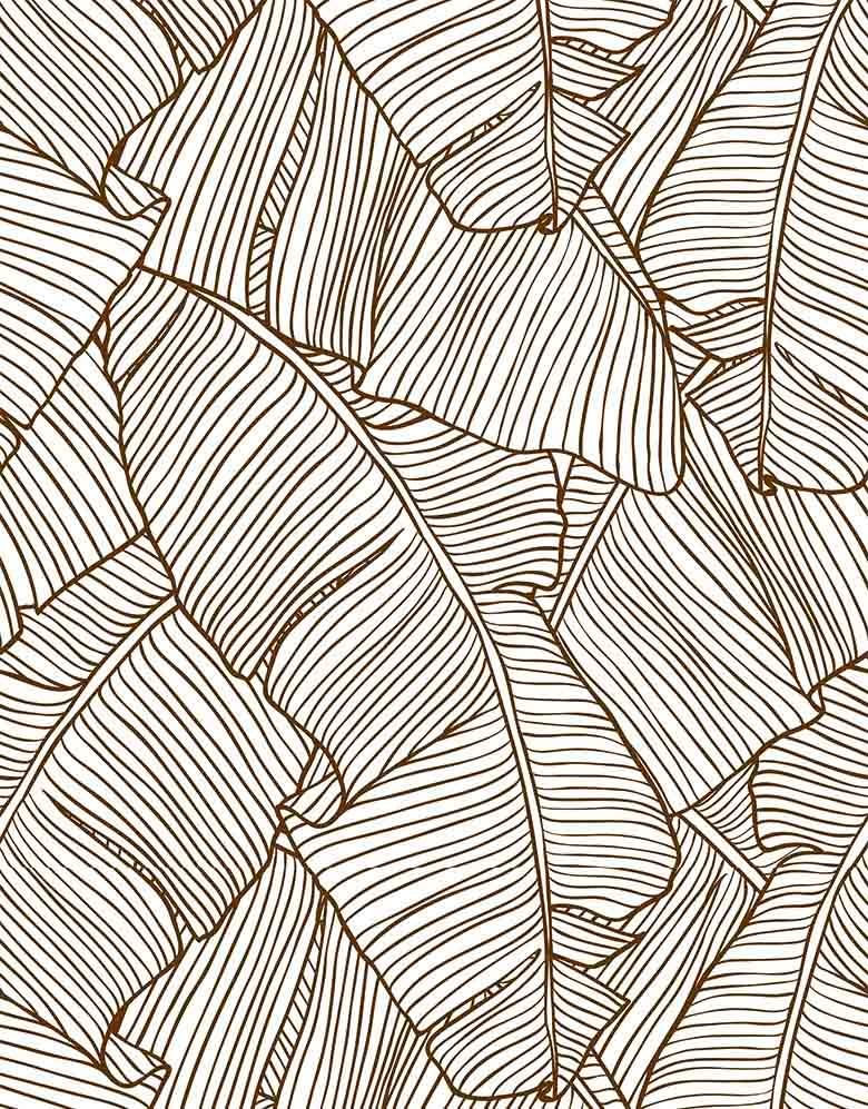 Papel-De-Parede-Folha-De-Bananeira-Marrom-Adesivo