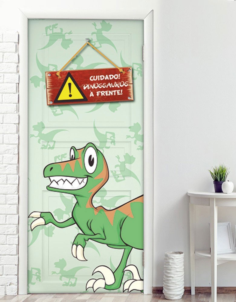 Adesivo-para-Porta-Dino-Verde